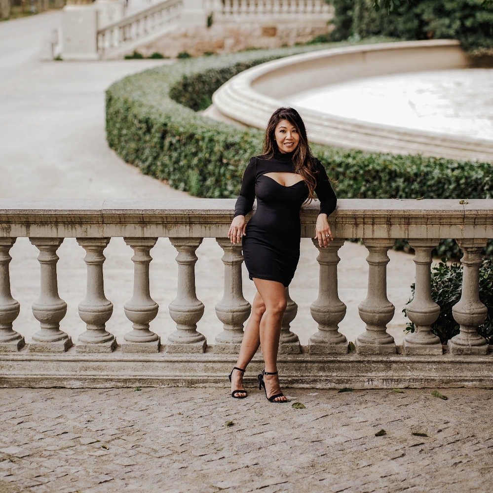 Elegant Black Cut-Out Dress